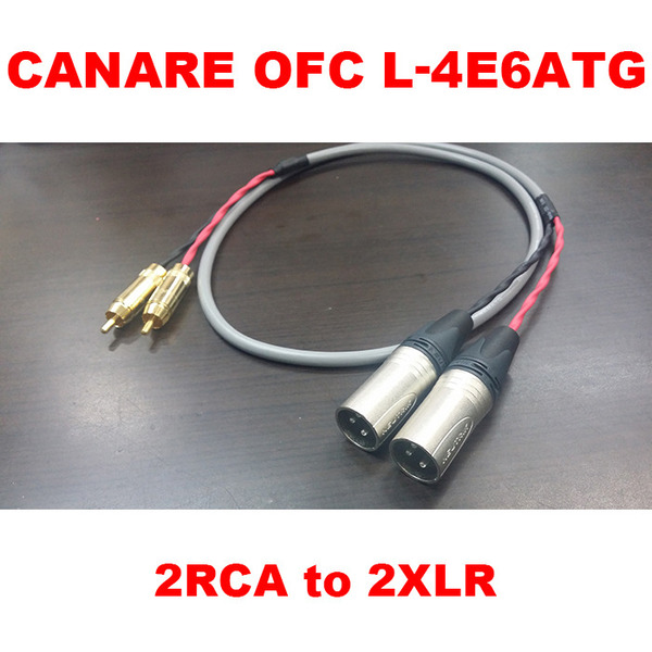 CANARE(카나레) 2RCA to 2XLR(캐논) OFC케이블 선재L-4E6ATG 0.5M~15M 