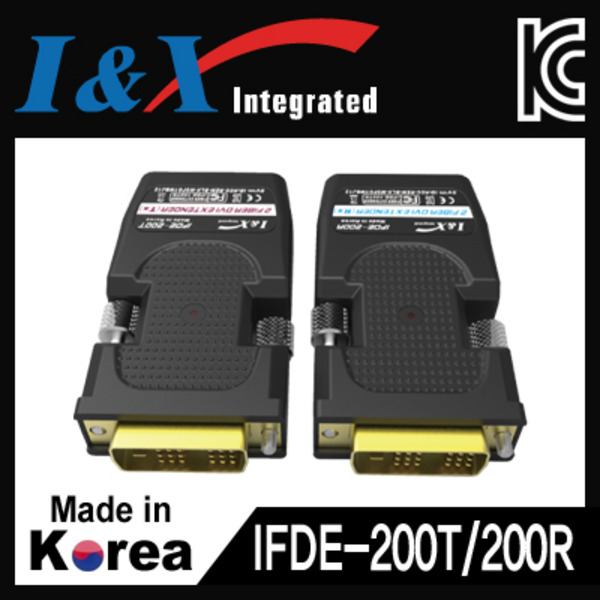 I&amp;X(아이앤엑스) [IFDE-200T/200R] 국산 DVI 1:1 광 리피터 (2Km/LC타입)