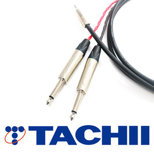 TACHII(타치이) [TC-4EYM-SN] T-4E6S 3.5 스테레오 to 2MONO 케이블 0.5m~