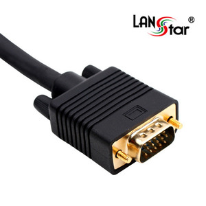 LANStar(랜스타) [LS-HRGB-15MM-1.8M] 고급형 RGB(VGA)모니터 케이블 3+6 블랙 1.8미터(1.8m) 