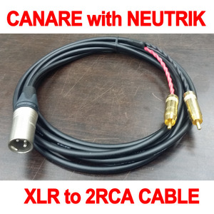 CANARE(카나레) XLR(캐논) to 2RCA Y자 L-2T2S선재 케이블 0.5M~10M