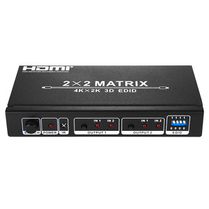 NEXT(넥스트) [NEXT-2202HDM] 2x2 HDMI 매트릭스 스위치,4K UHD, 3D, HDCP 지원, EDID 딥스위치 지원,IR 지원