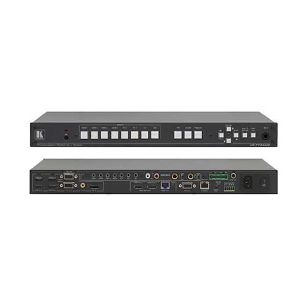 Kramer(크래머) [VP-773AMP] 8-Input HDMI ＆ HDBaseT ProScale Presentation Switcher/Scalers with 2K Support and Audio Power Amplifier