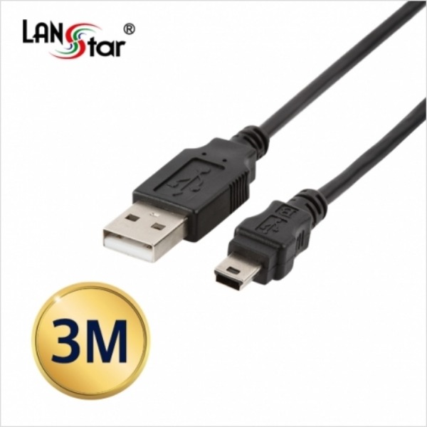 LANstar USB2.0미니케이블, USB A／M-5PIN Mini 3M