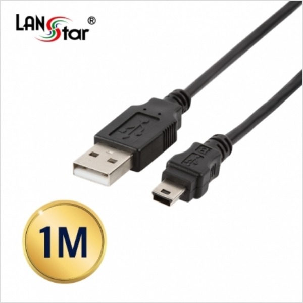 LANstar USB2.0미니케이블, USB A／M-5PIN Mini 1M