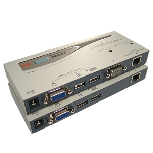 Rextron(렉스트론) [EUC-221C] USB타입 KVM Extender 150M지원/ 해상도1280*1024/ 1PC 2Console